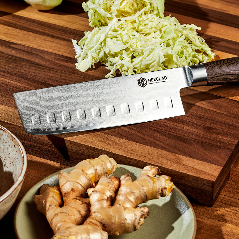 Damascus Steel Nakiri Knife, 6.5" (Espresso) - Image 6