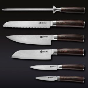 Damascus Steel Knife Set, 6-pc (Espresso)